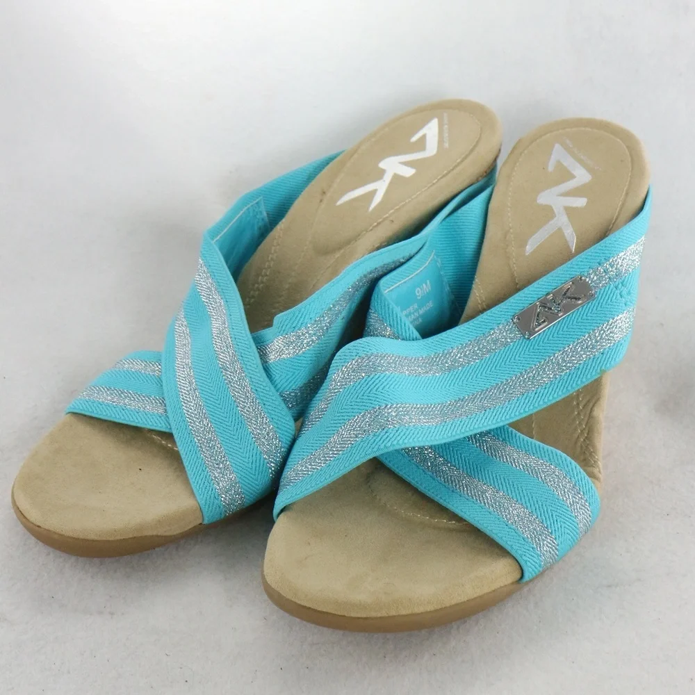 Anne Klein Sport Lorri Wedge Slip On Sandals Sz 9.5 US Women - Picture 2 of 7